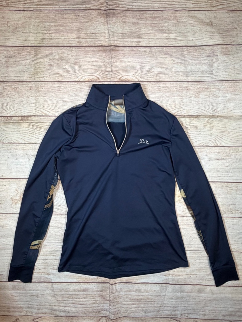 R.J. Classics Quarter-Zip Long Sleeve Equestrian Top in Navy
